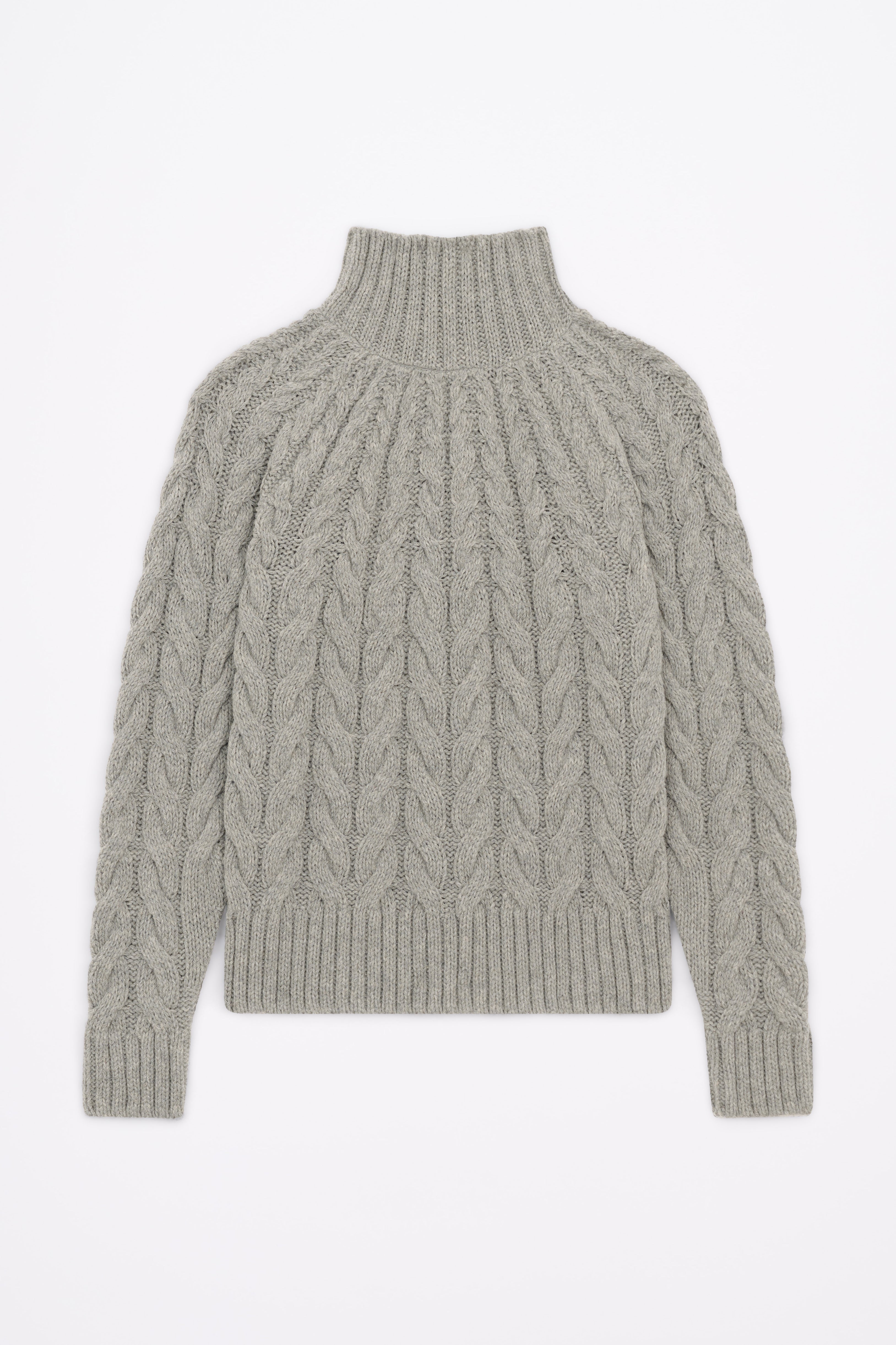 Produit Pull Méliné torsades gris chiné confectionné par la marque Parisienne Tricots Jean Marc 1972.