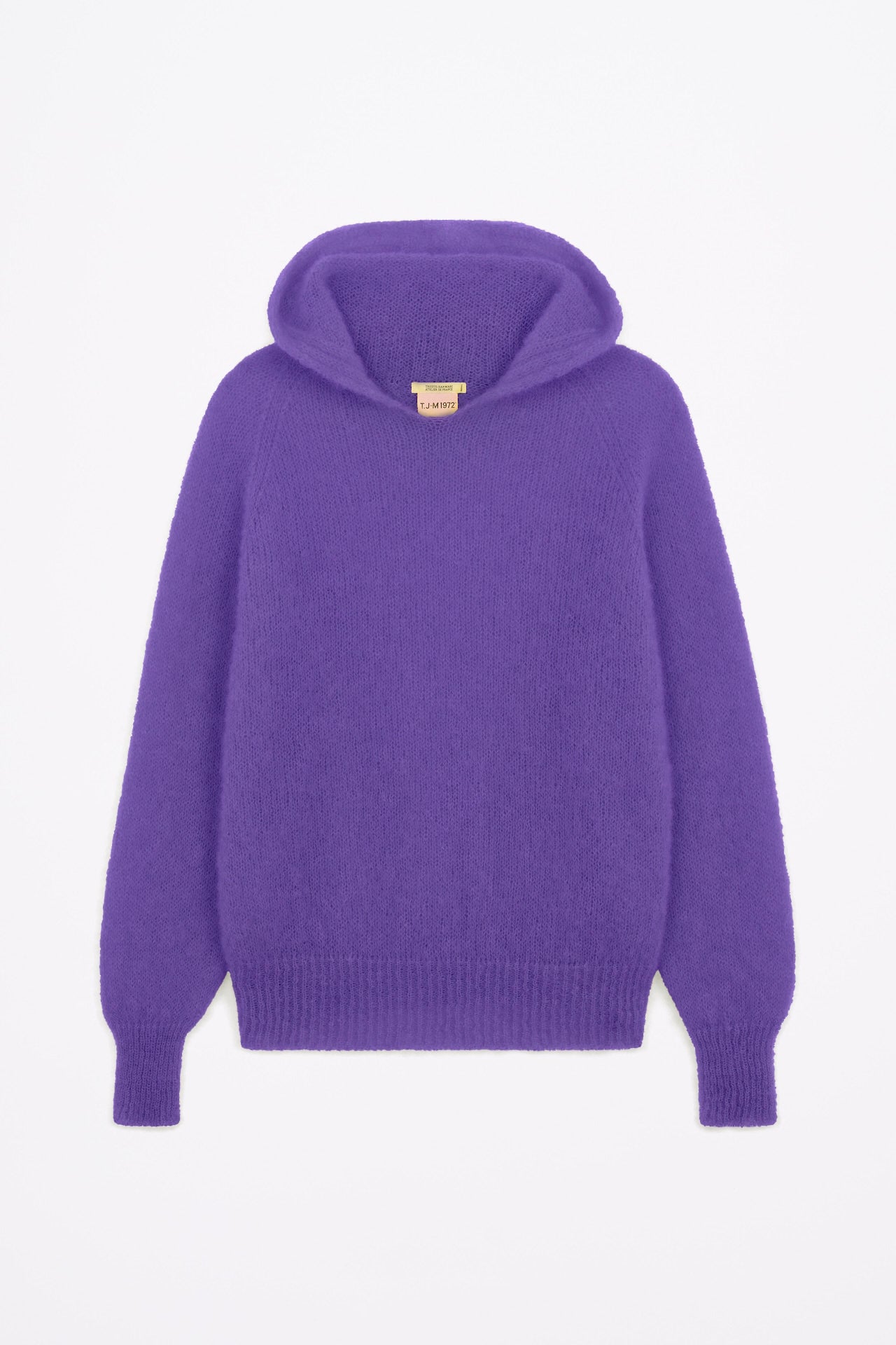 Produit Anouch capuche violet confectionné par la marque Parisienne Tricots Jean Marc 1972.