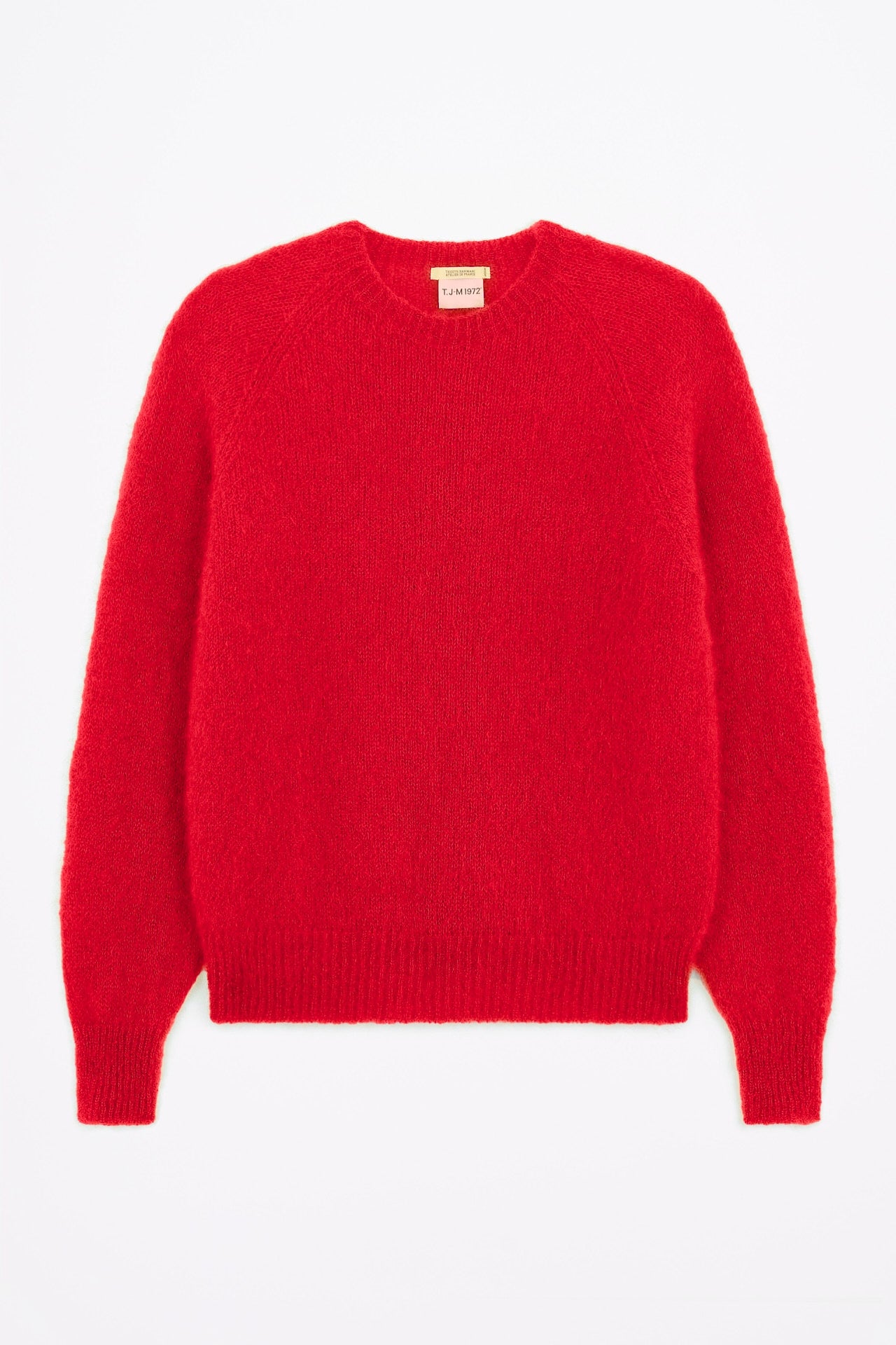 Produit Anouch col rond rouge confectionné par la marque Parisienne Tricots Jean Marc 1972.