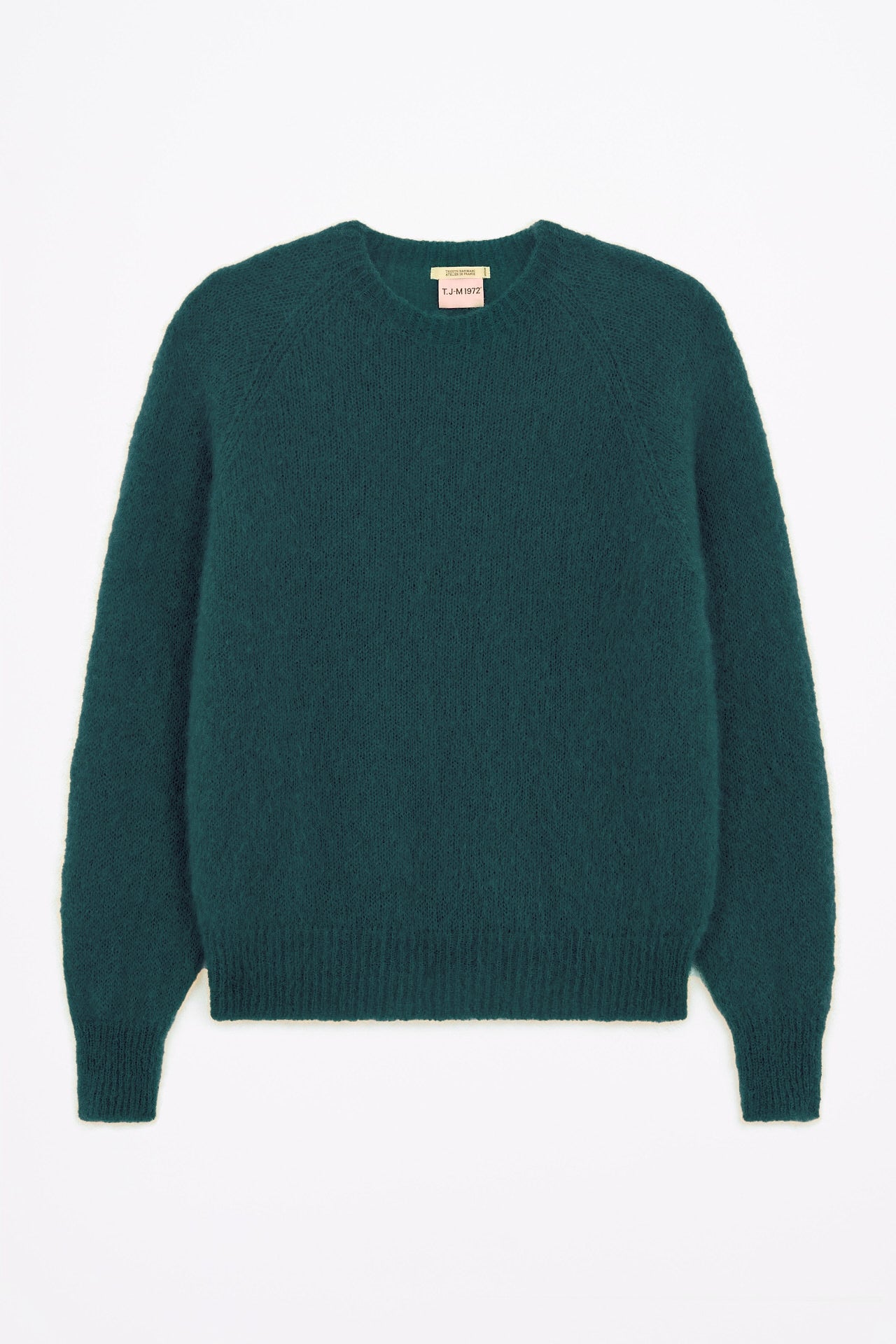 Produit Anouch col rond Vert forêt confectionné par la marque Parisienne Tricots Jean Marc 1972.