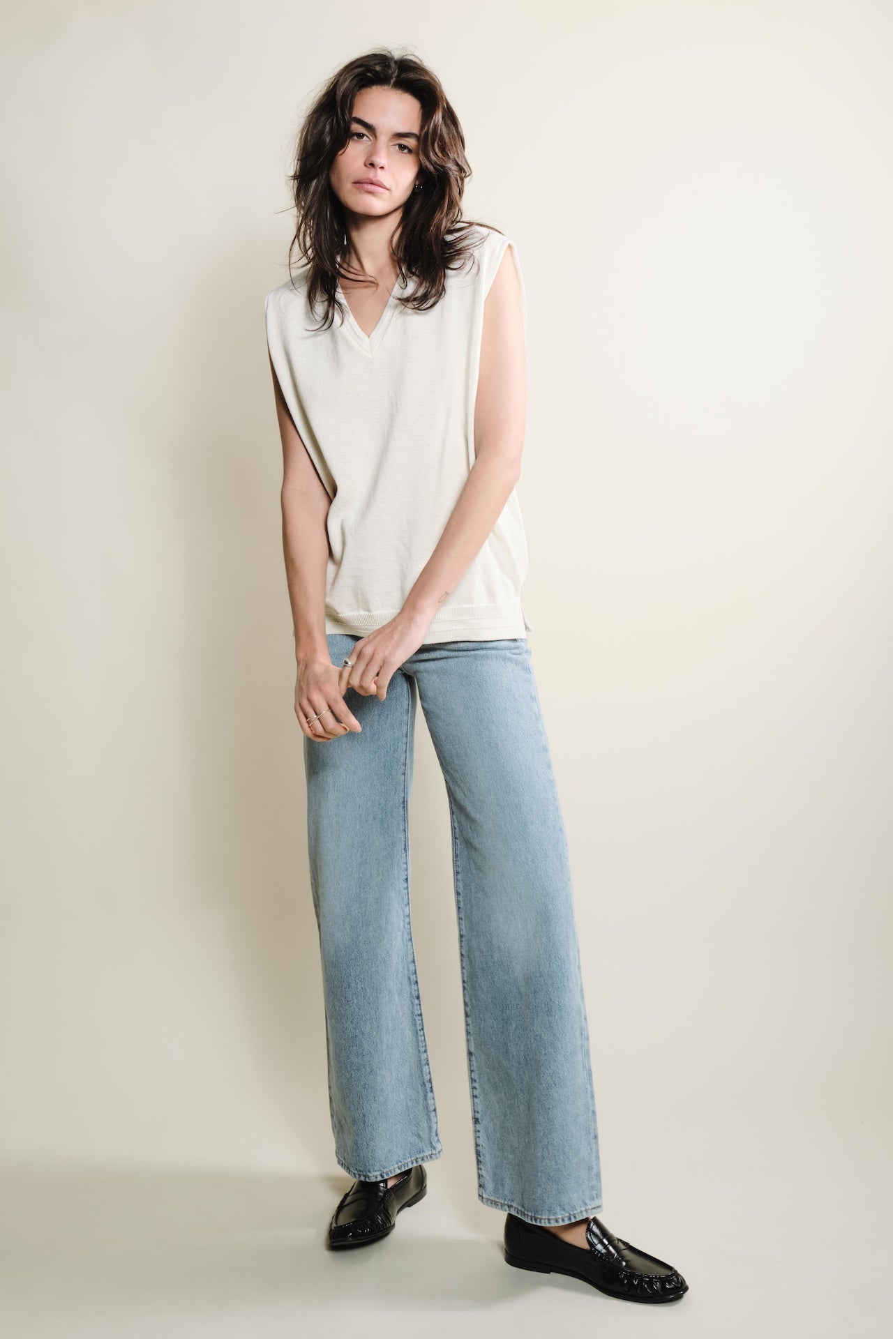 Produit couleur Écru tricoté par la marque Parisienne Tricots Jean Marc 1972.