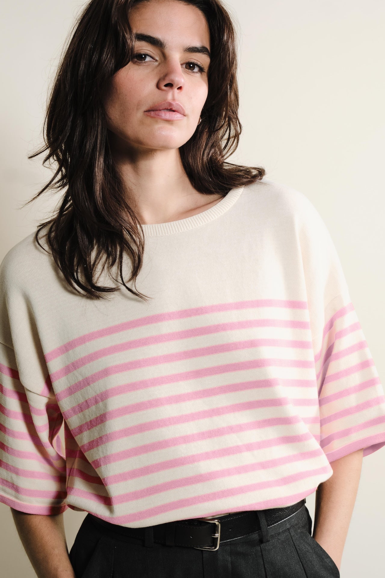 Produit couleur Rose tricoté par la marque Parisienne Tricots Jean Marc 1972.