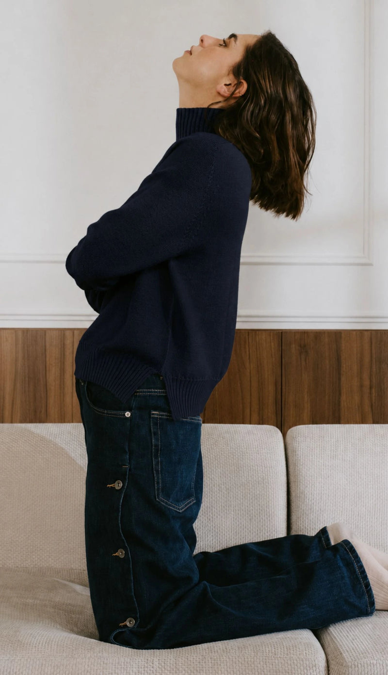 Pull Col Montant Enza - Marine
