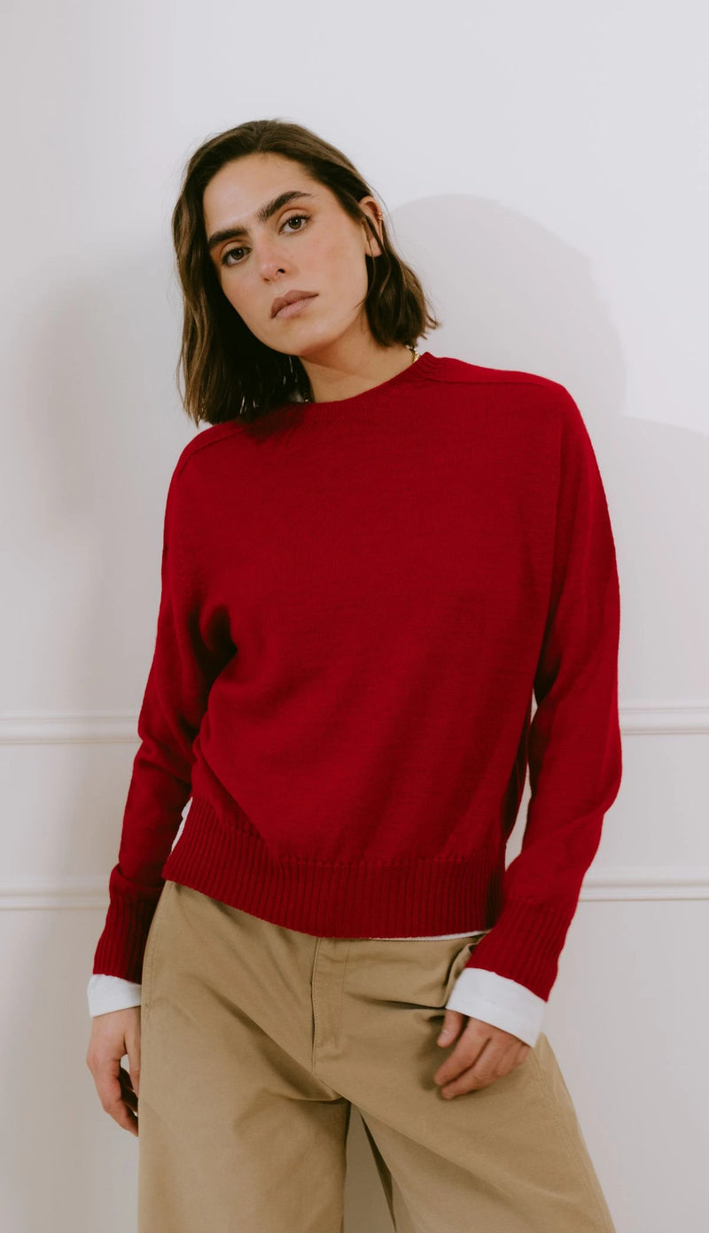 Pull Col Rond Enza - Rouge