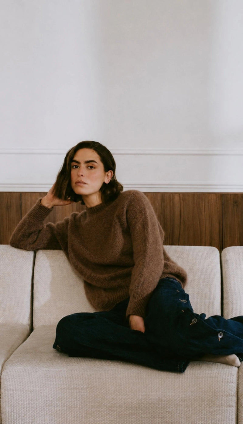 Pull Col Rond Anouch - Vison