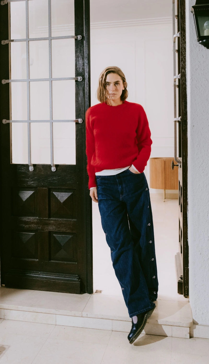 Pull Col Rond Anouch - Rouge