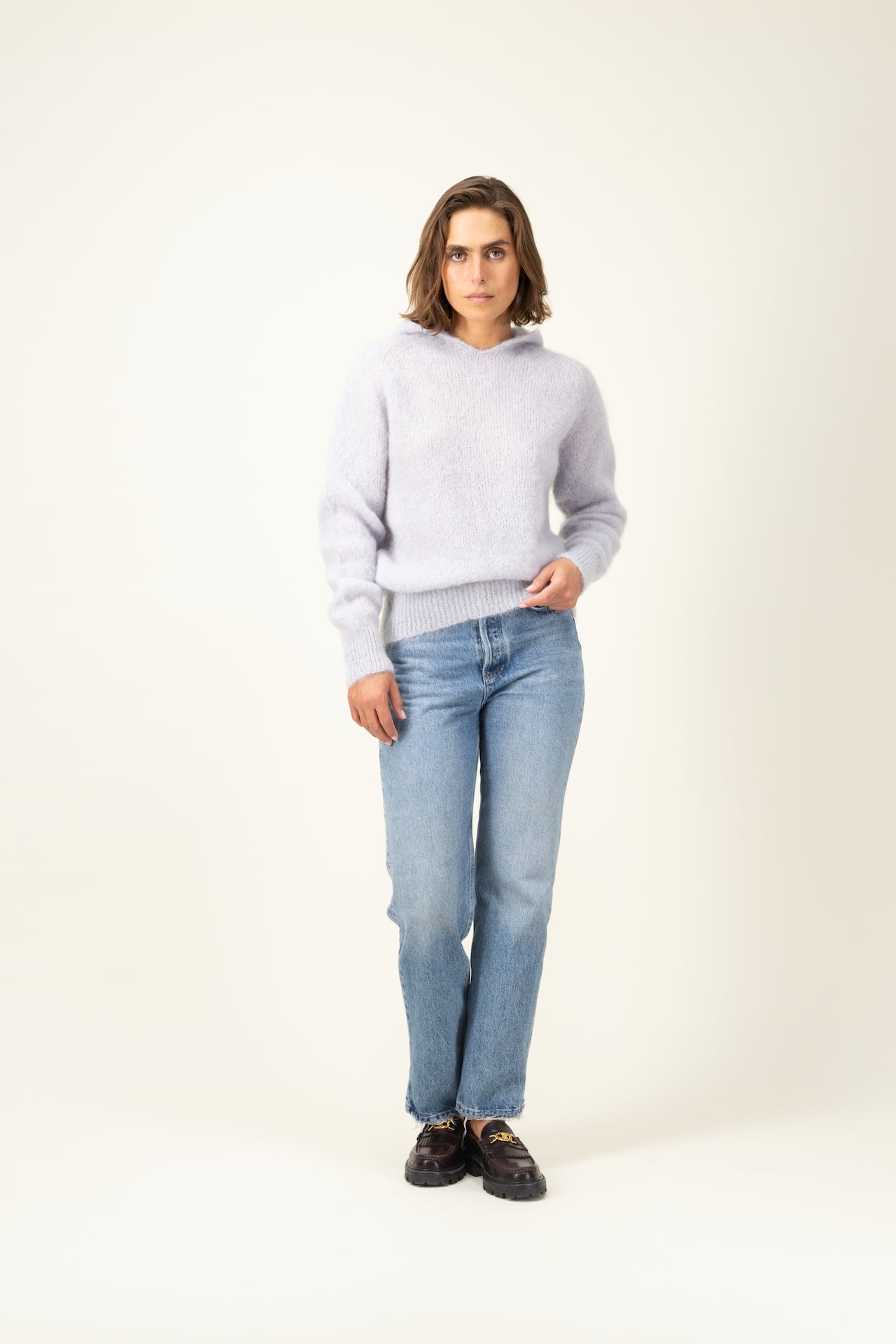 Produit Anouch capuche confectionné par la marque Parisienne Tricots Jean Marc 1972.