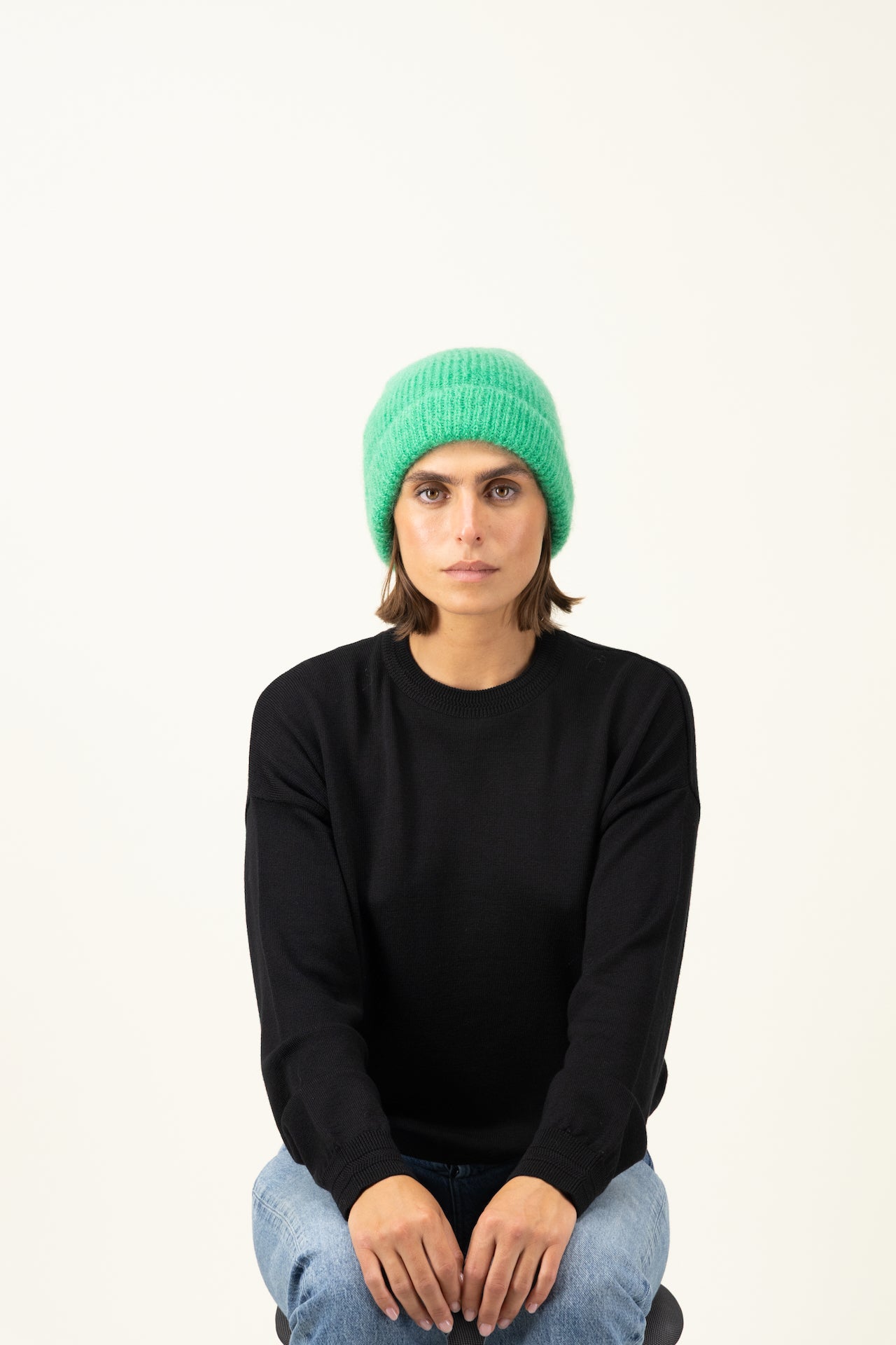 Produit Bonnet Anouch confectionné par la marque Parisienne Tricots Jean Marc 1972.