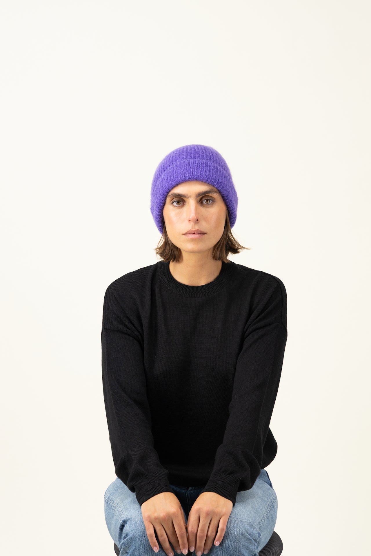 Produit Bonnet Anouch confectionné par la marque Parisienne Tricots Jean Marc 1972.