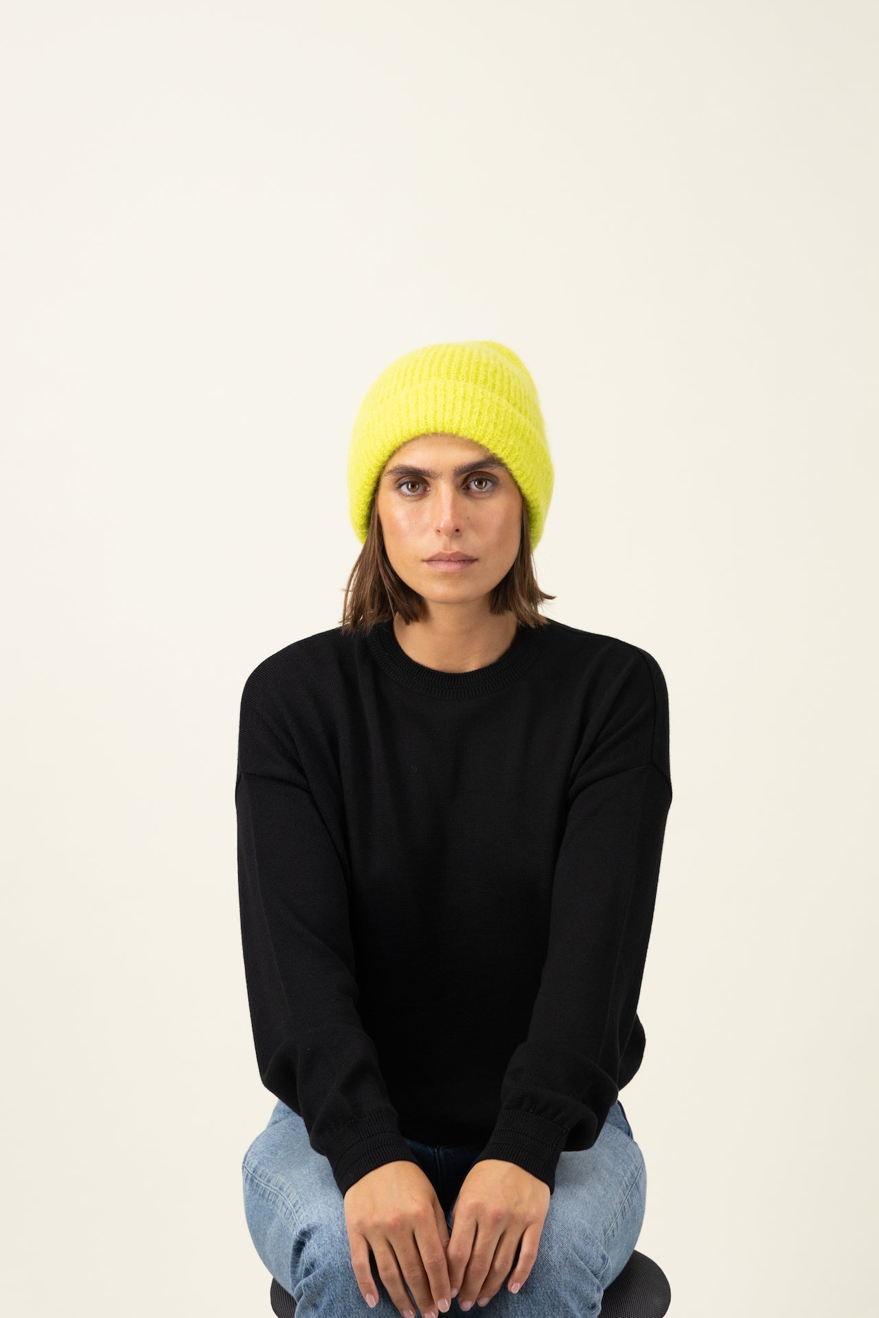 Produit Bonnet Anouch confectionné par la marque Parisienne Tricots Jean Marc 1972.