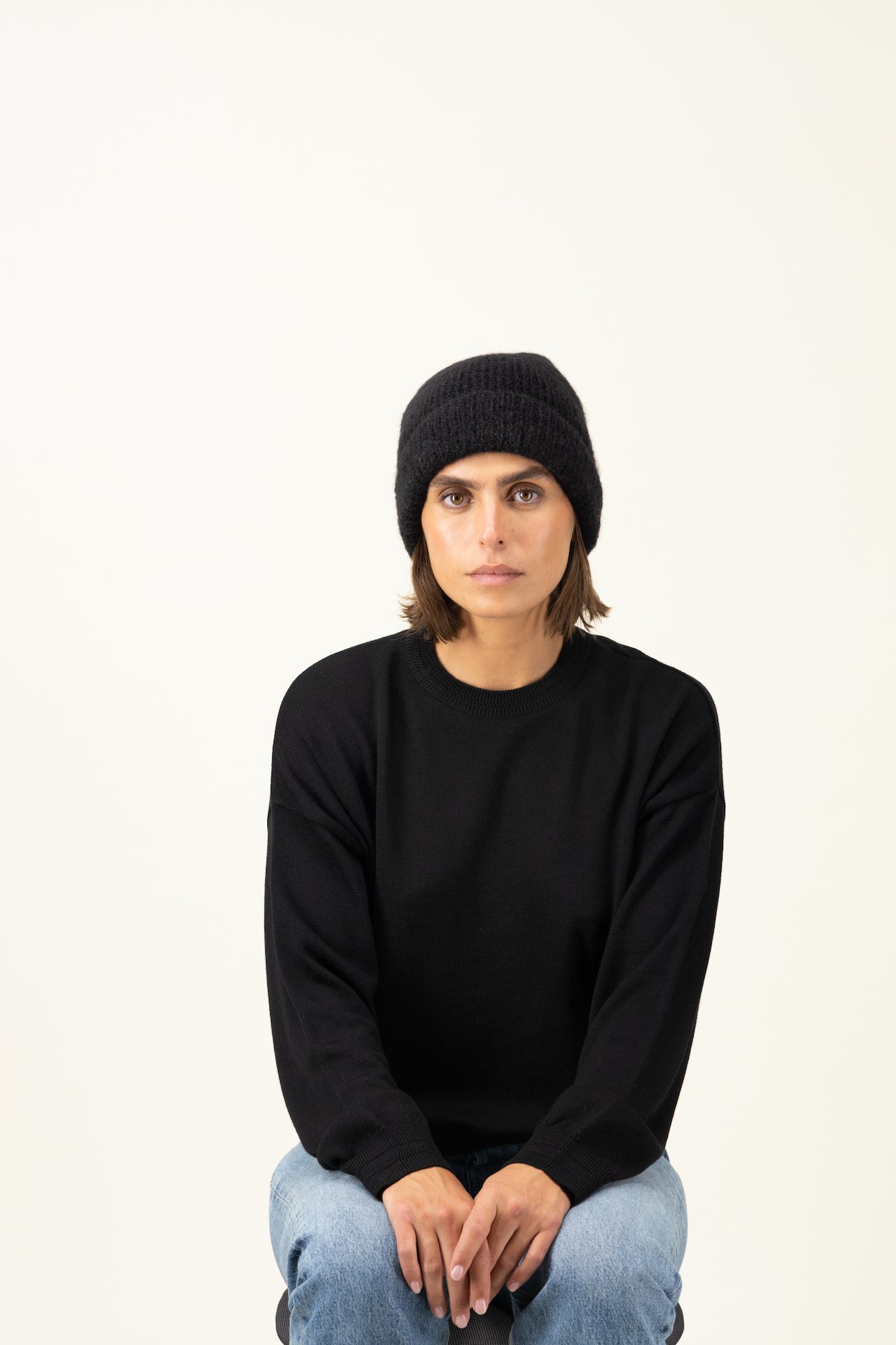 Produit Bonnet Anouch confectionné par la marque Parisienne Tricots Jean Marc 1972.