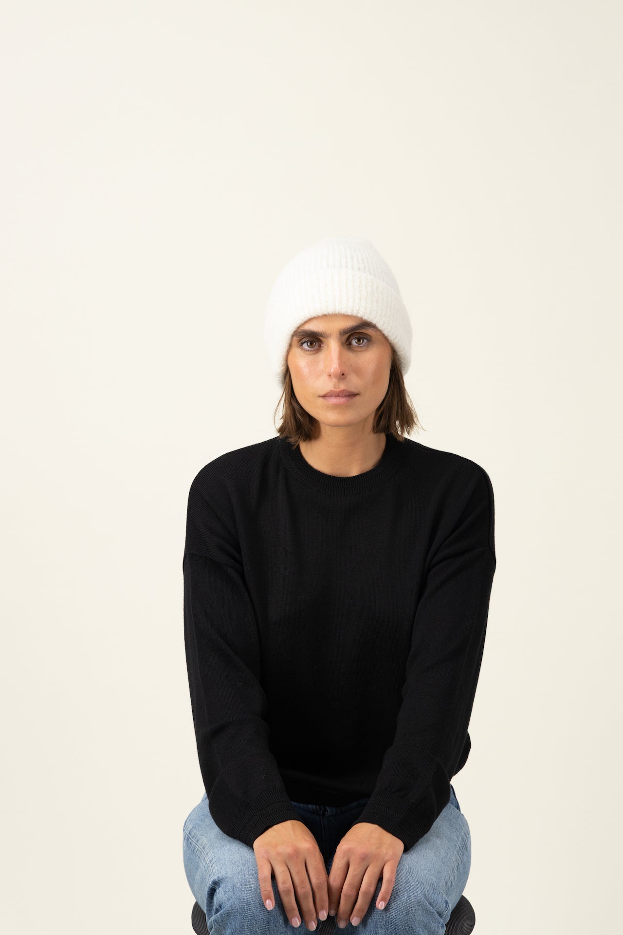 Produit Bonnet Anouch confectionné par la marque Parisienne Tricots Jean Marc 1972.