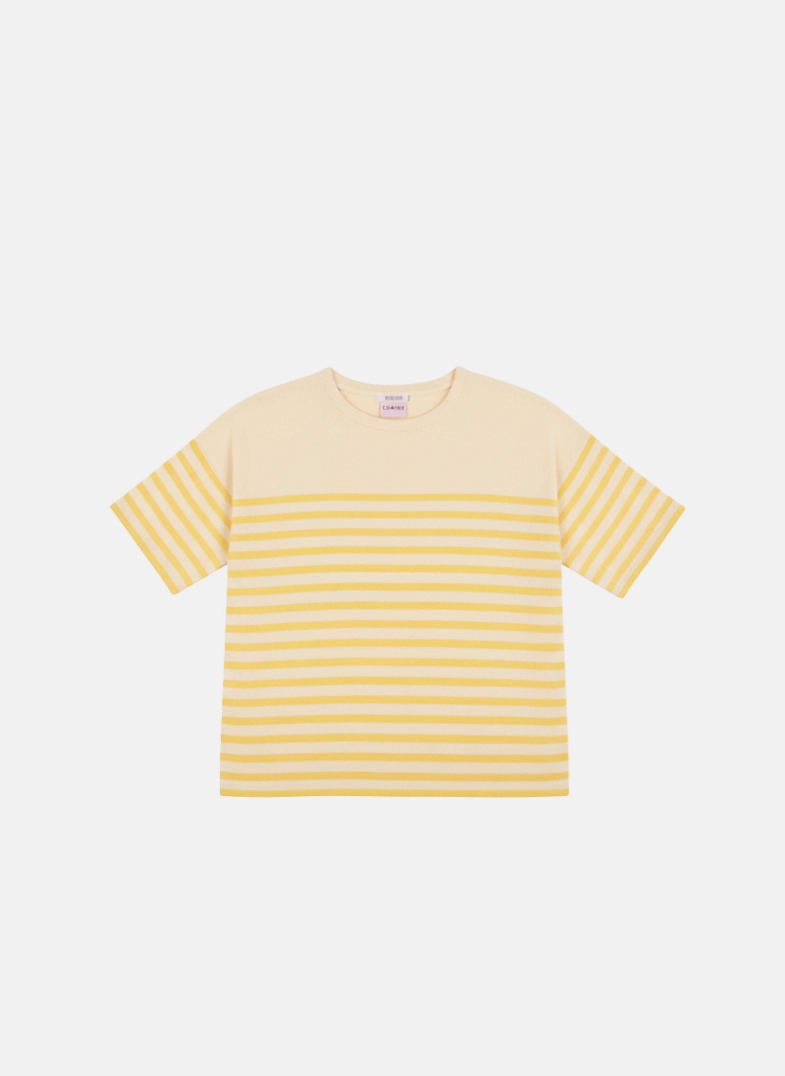 Produit Lori manches courtes Naturel / Jaune confectionné par la marque Parisienne Tricots Jean Marc 1972.