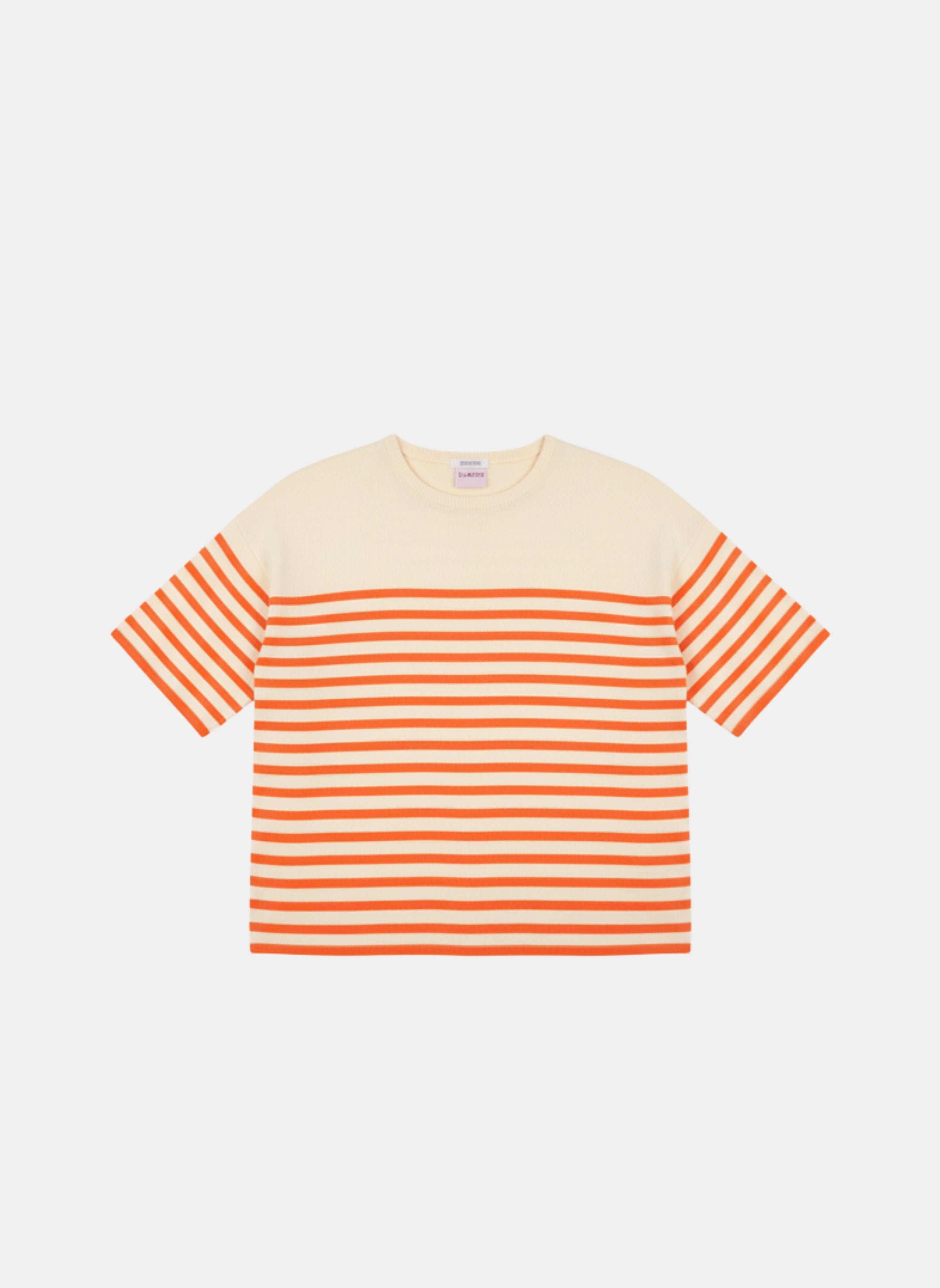 Produit Lori manches courtes Naturel / Orange confectionné par la marque Parisienne Tricots Jean Marc 1972.