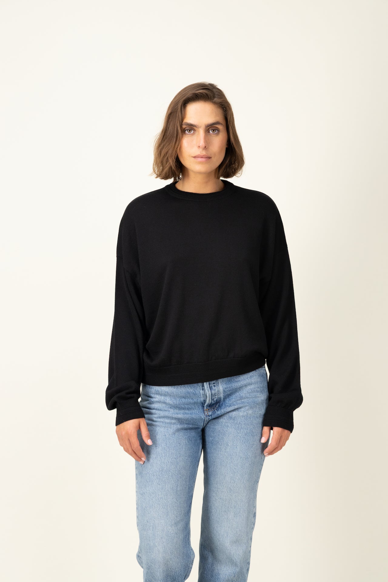 Produit Loucine col rond confectionné par la marque Parisienne Tricots Jean Marc 1972.