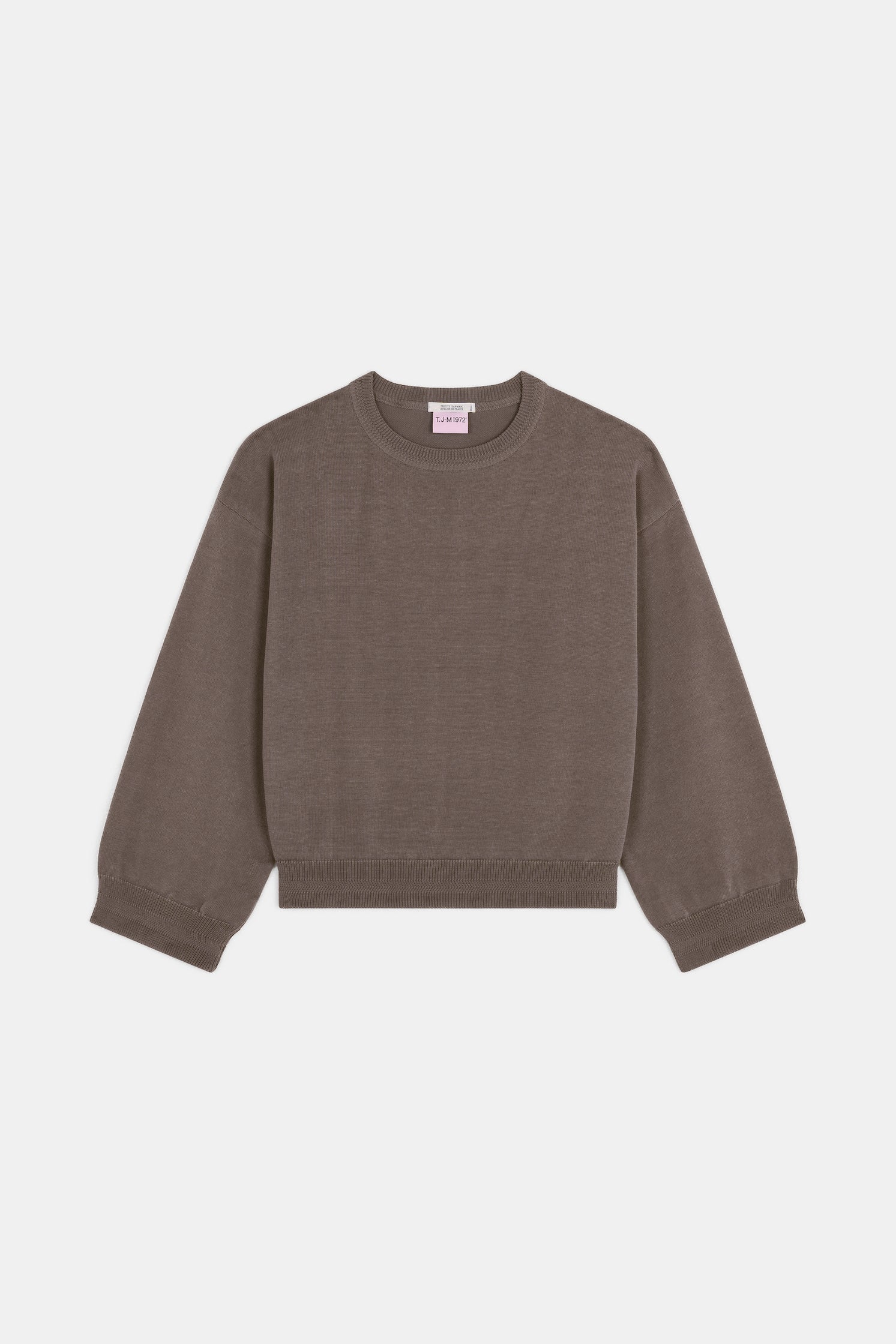 Produit Loucine col rond Café confectionné par la marque Parisienne Tricots Jean Marc 1972.