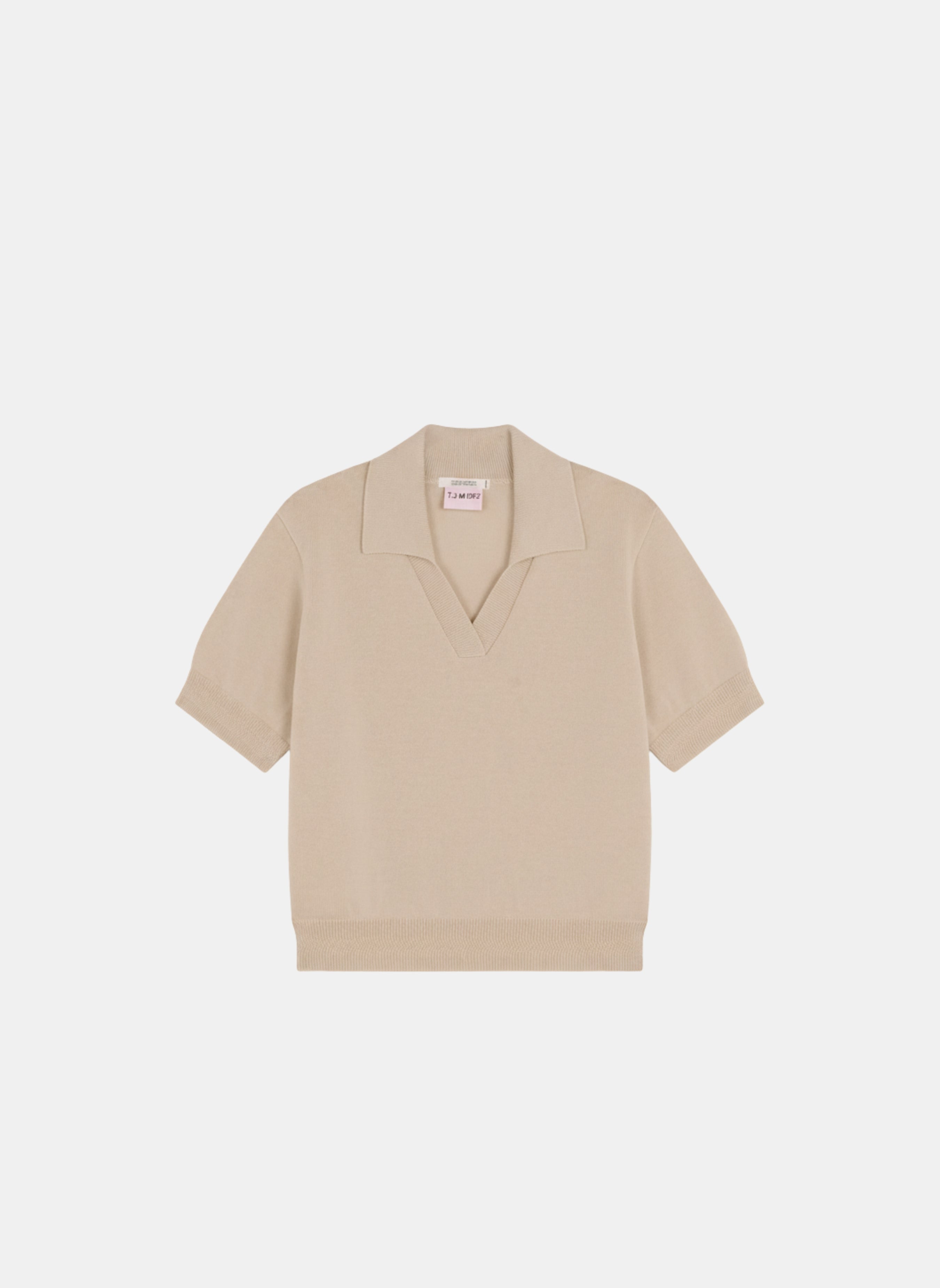 Produit Polo Loucine Beige confectionné par la marque Parisienne Tricots Jean Marc 1972.