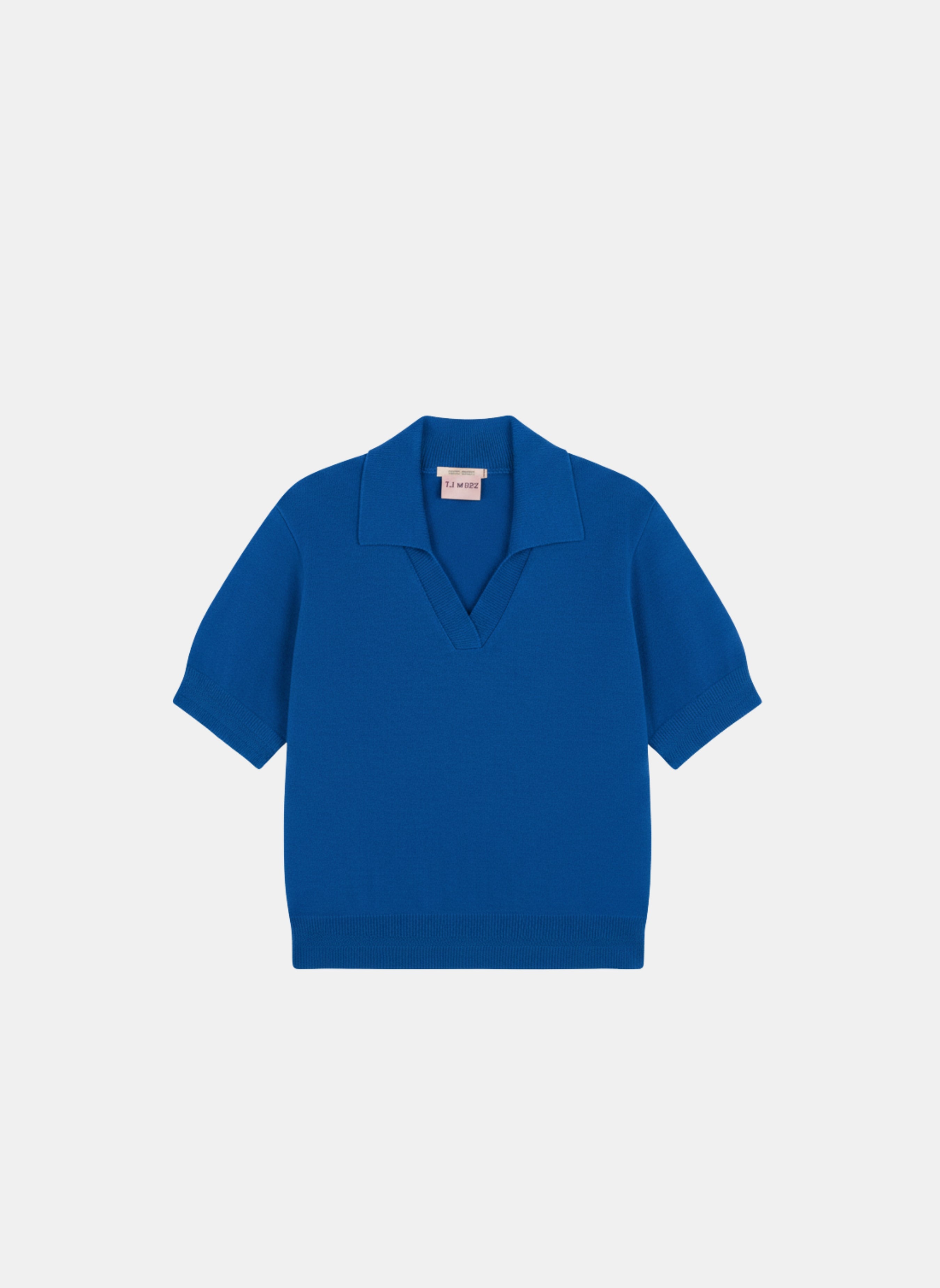 Produit Polo Loucine Bleu roi confectionné par la marque Parisienne Tricots Jean Marc 1972.