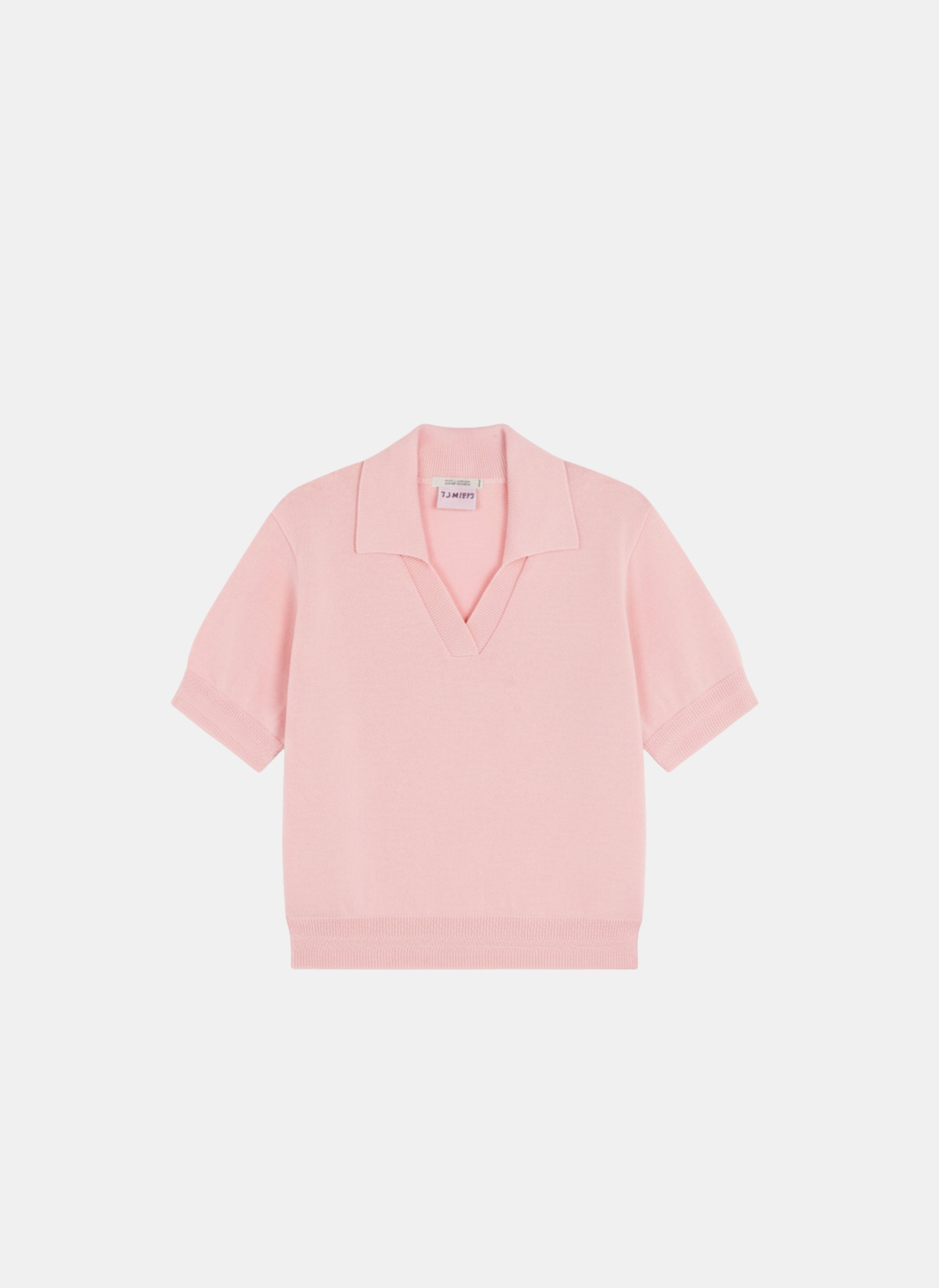 Produit Polo Loucine Rose confectionné par la marque Parisienne Tricots Jean Marc 1972.