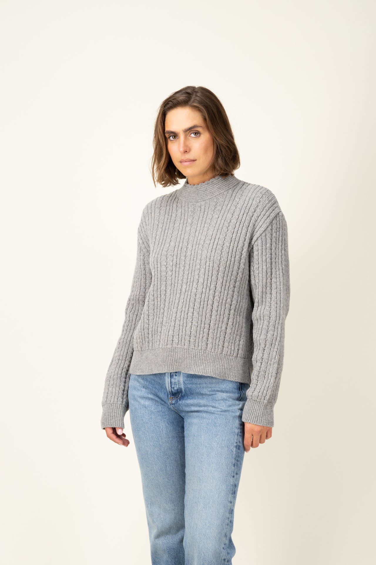 Produit Pull Méliné col rond confectionné par la marque Parisienne Tricots Jean Marc 1972.