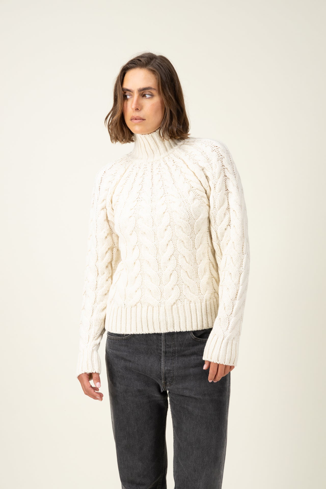 Produit Pull Méliné torsades confectionné par la marque Parisienne Tricots Jean Marc 1972.