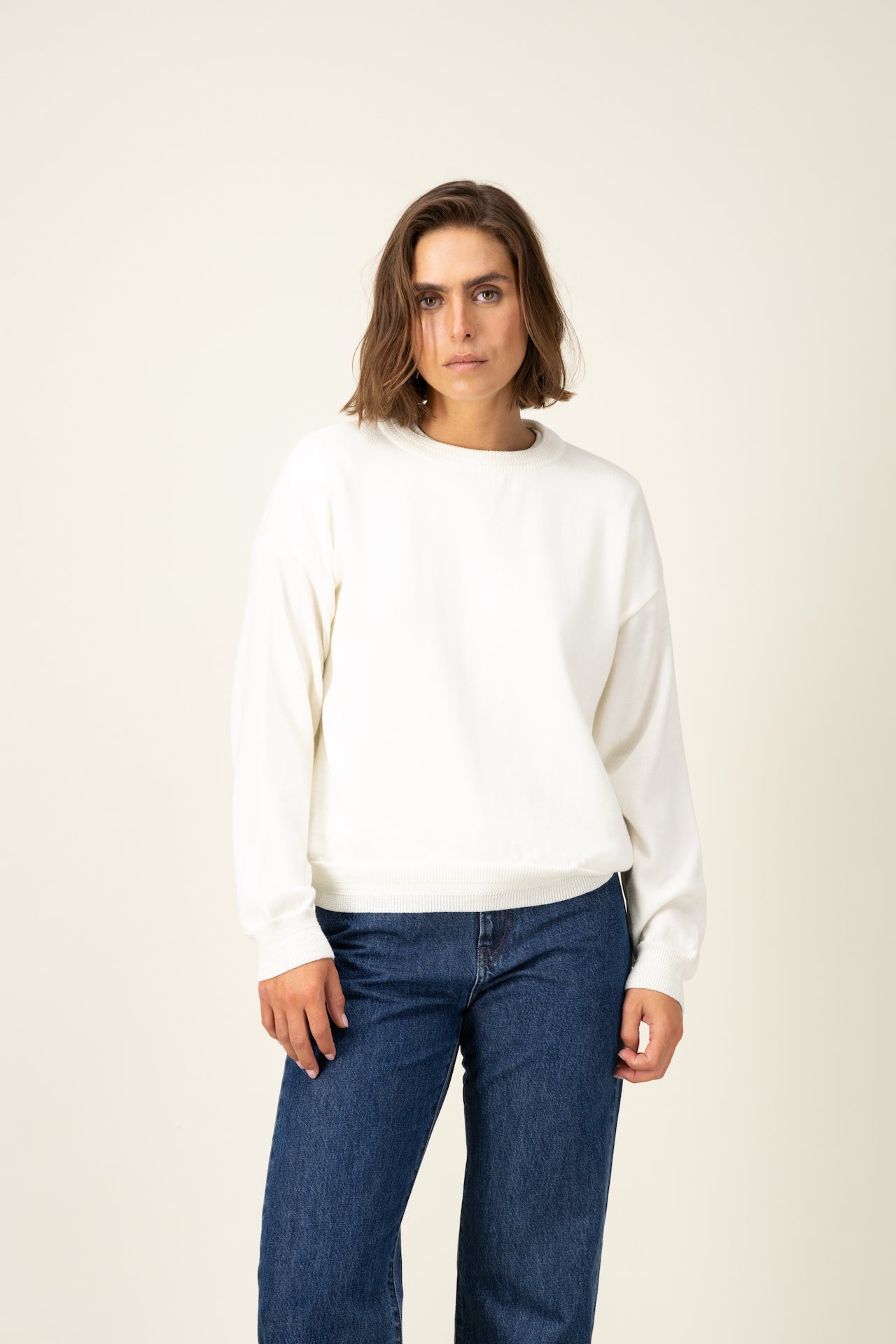 Produit Loucine col rond confectionné par la marque Parisienne Tricots Jean Marc 1972.