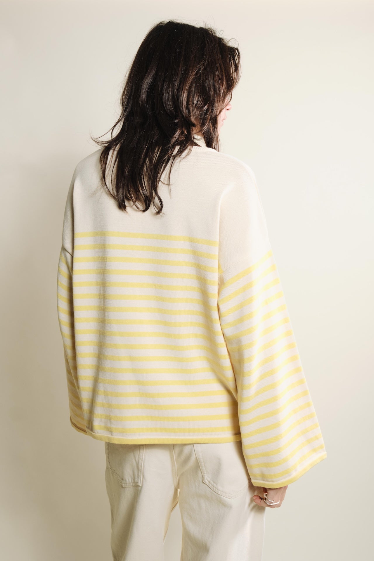 Produit Lori manches longues Naturel / Jaune confectionné par la marque Parisienne Tricots Jean Marc 1972.