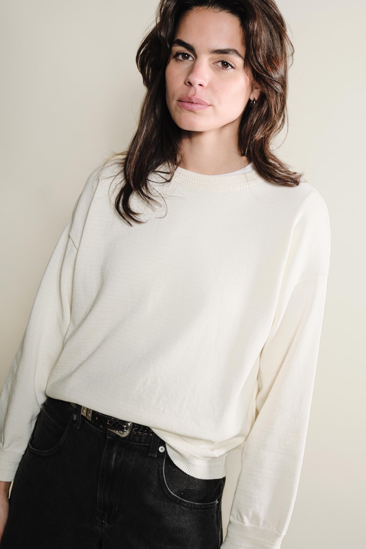 Produit Maille Loucine Écru confectionné par la marque Parisienne Tricots Jean Marc 1972.