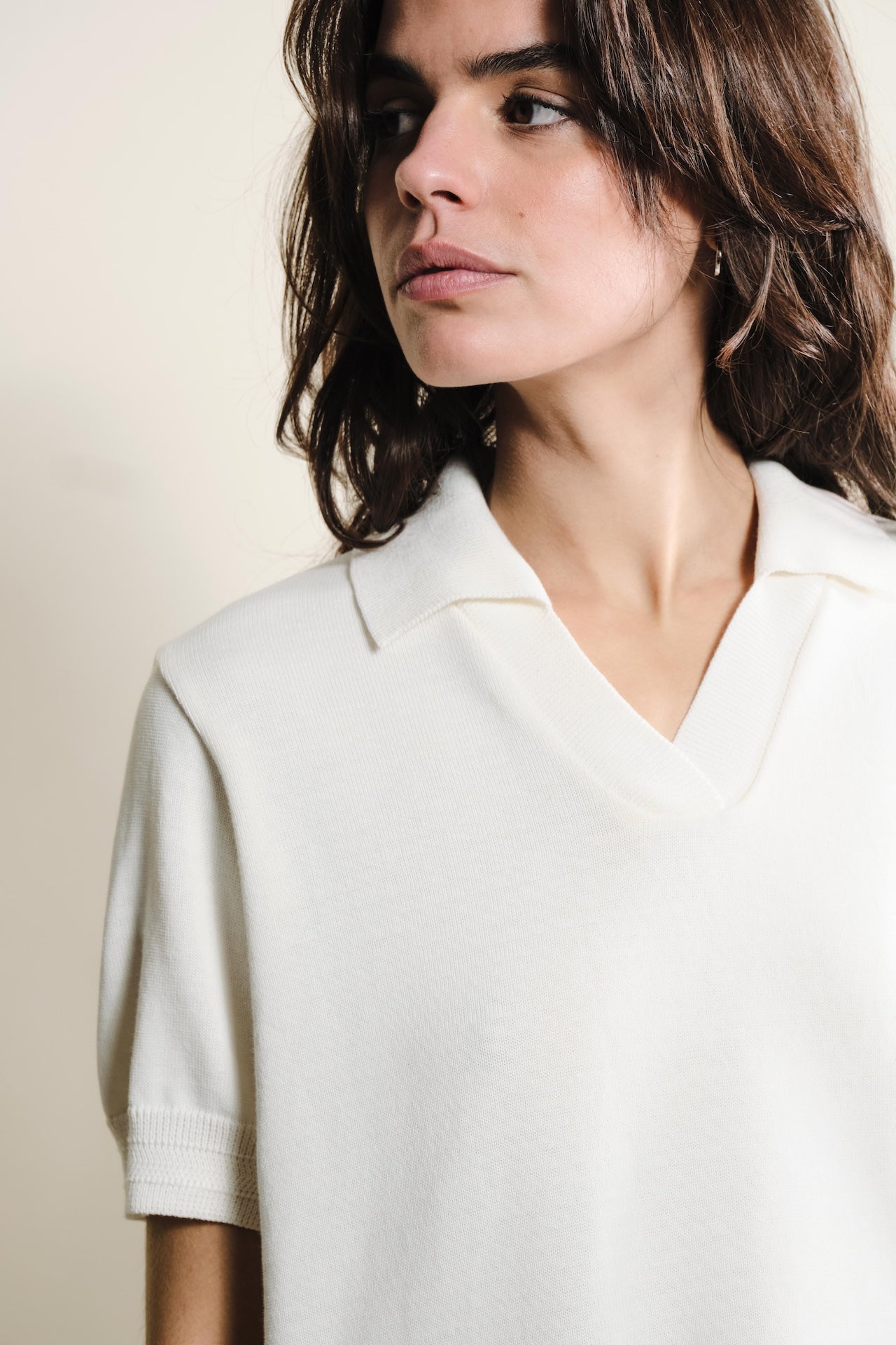 Produit Polo Loucine Écru confectionné par la marque Parisienne Tricots Jean Marc 1972.