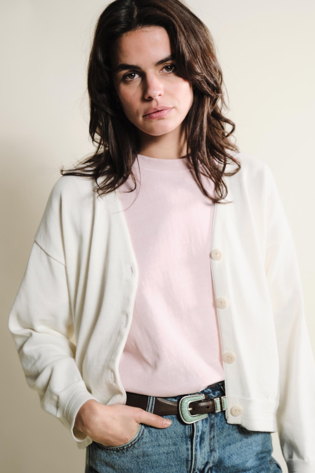 Produit Cardigan Loucine confectionné par la marque Parisienne Tricots Jean Marc 1972.