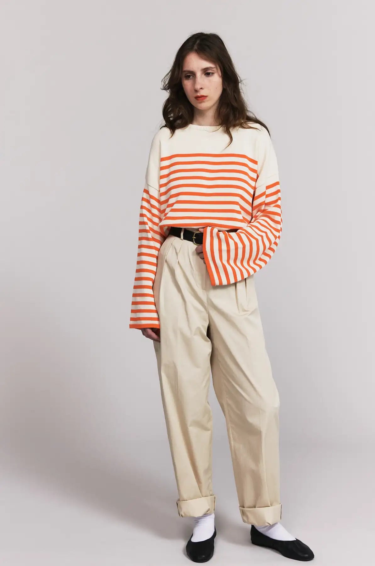 Produit maille Lori couleur Écru/Orange tricoté par la marque Parisienne Tricots Jean Marc 1972.